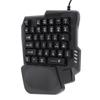 One Handed Gaming Keyboard 35 Keys Waterproof Wide Palm Rest Black Single Handed Keyboard for Computer Mobile Games