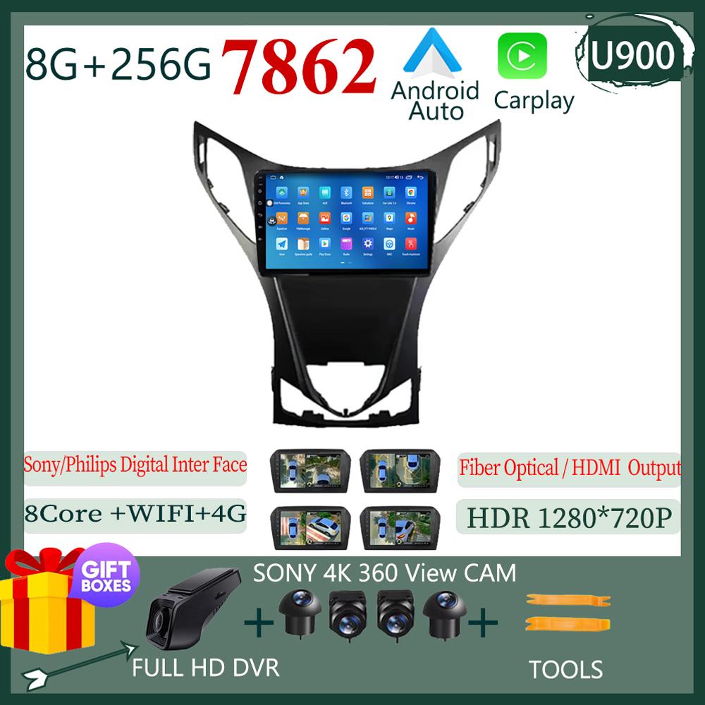 Android Auto Android For Hyundai Azera 2011 - 2014 Car Radio Multimedia Navigation Wireless Carplay QLED HDR Screen NO 2DIN