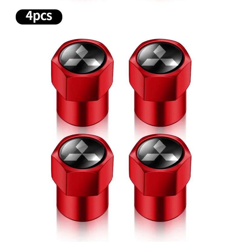 4Pcs Car Wheel Tire Valve Caps Tyre Stem Cover Bolt-In Accessories For Mitsubishi Ralliart Lancer EX Outlander 3 Pajero 4 ASX