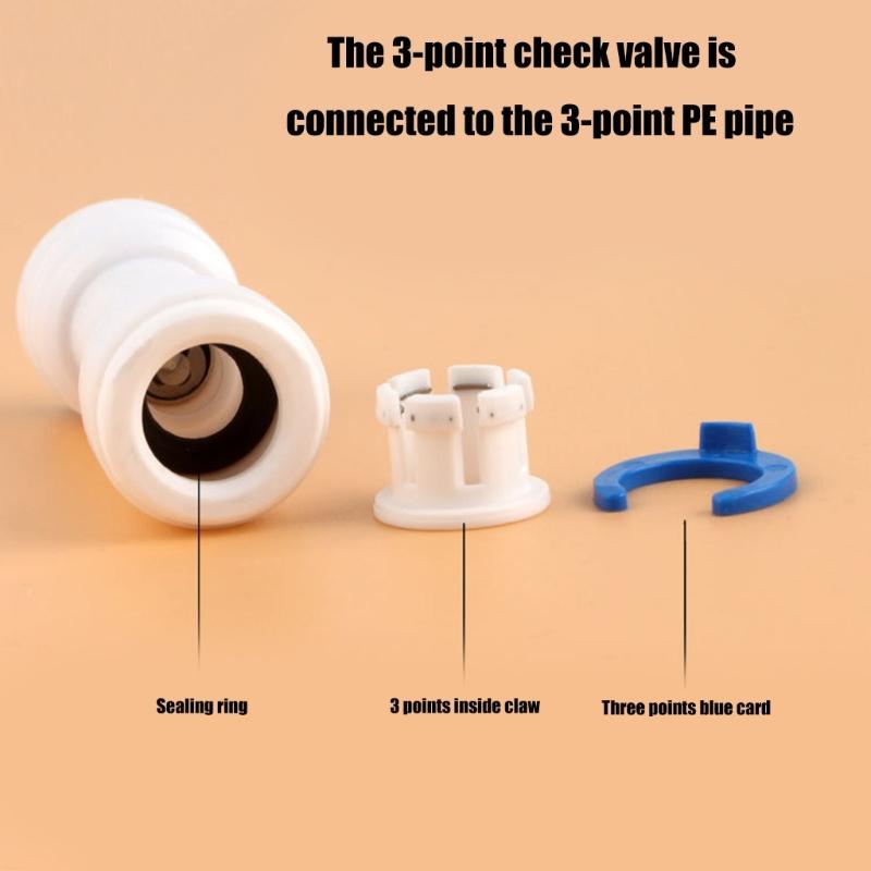 2Pcs 3/8inch Push To Connect Check Valves Straight Quick Connect Check Valves for Water Reverse Osmosis System Enduring