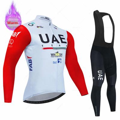 2023 Uae Team Winter Thermal Fleece Cycling Jersey Set New MTB Bicycle Clothes Maillot Ropa Ciclismo Long Sleeve Bike Clothing
