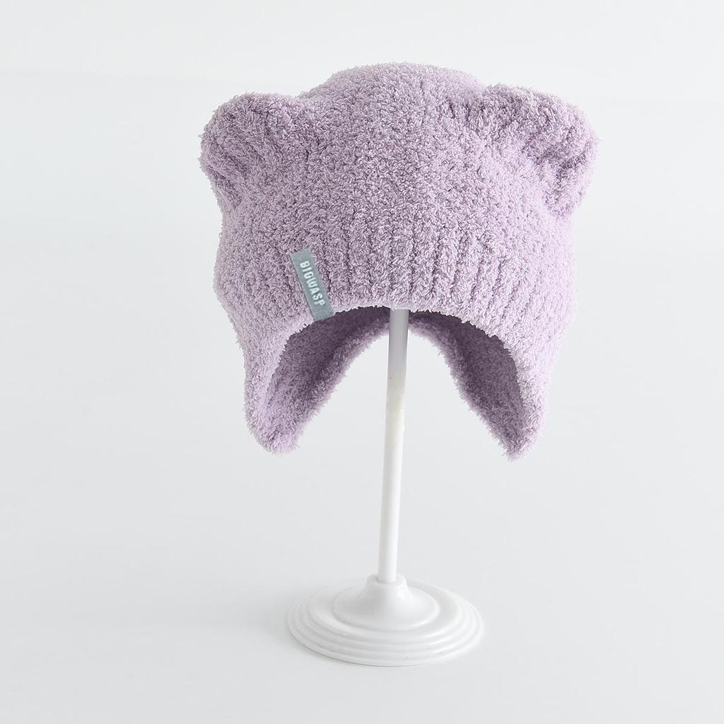 Children's Cute Plush Bear Wool Knit Winter Hat – Windproof & Cold Protection