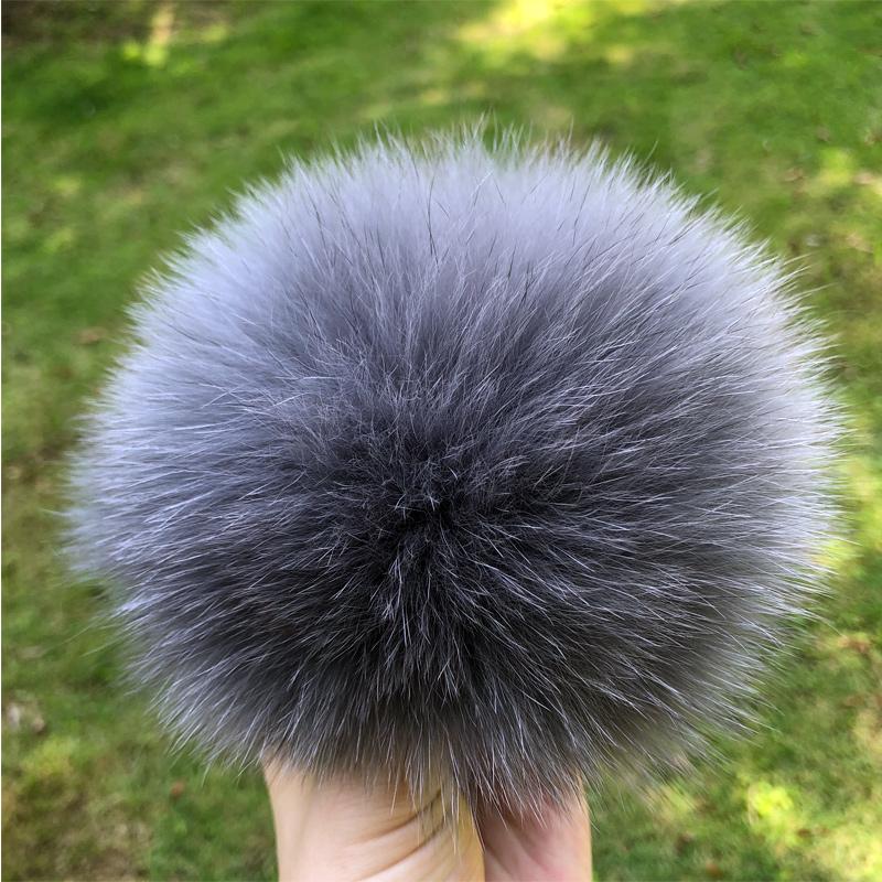 13 15 cm DIY Naturfarbe Echte Waschbärfell Pompons Für Taschen Gestrickte Mütze Hüte Echtes Fuchs Fell Pompon