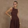 Elegant Solid Color Sleeveless Summer Dress - European & American Style