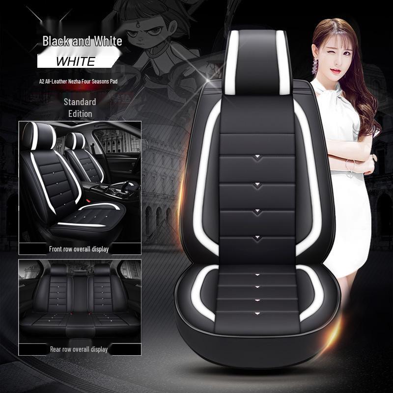 A2 Cartoon Full Leather Car Seat Cushion - New Devil Design