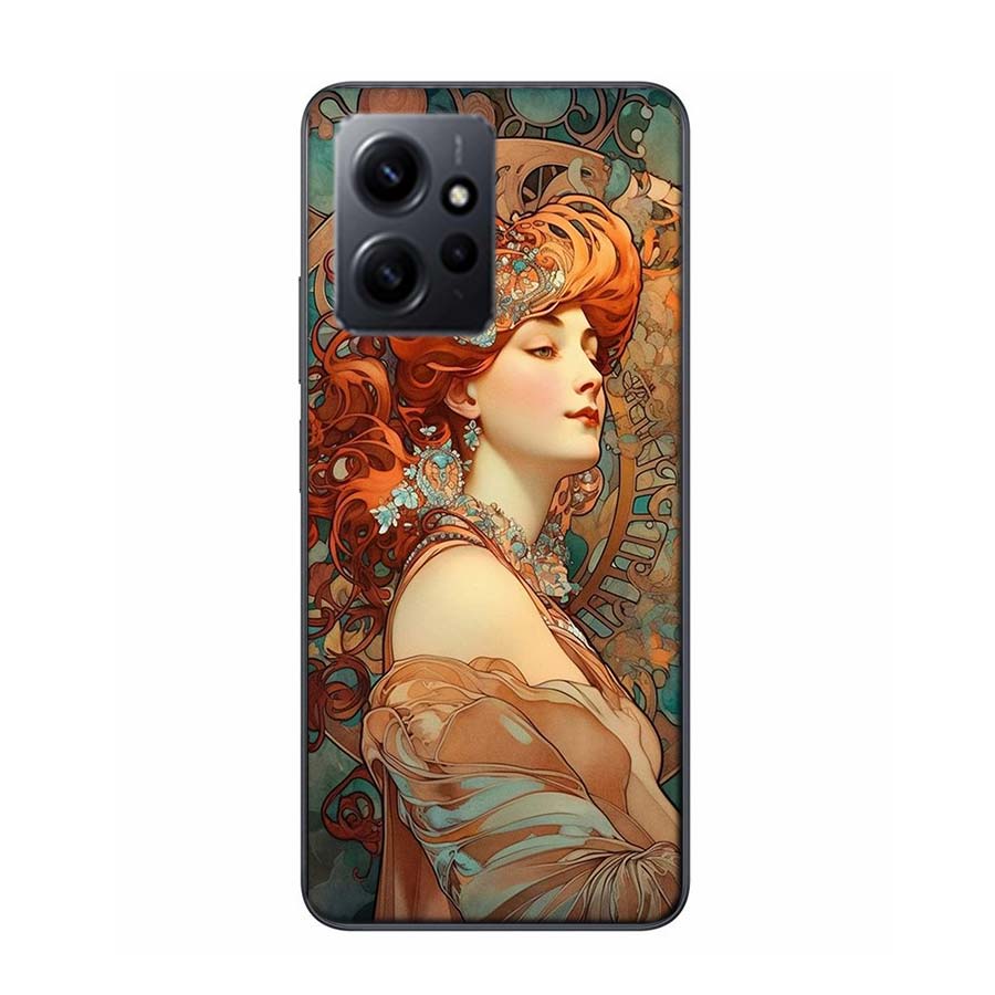 Exquisite Women's Loish Style Flowers Phone Case For Redmi 12 13C 12C 15C 9 10 10C Note 13 Pro Plus 14 15 Pro 9T 9C 9A TPU Soft