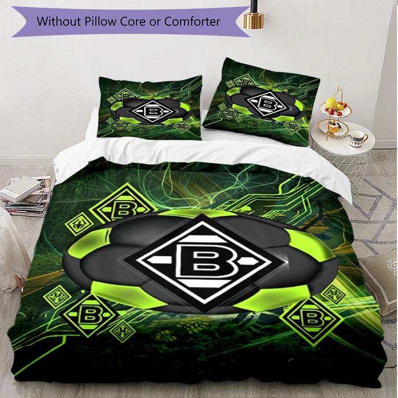 Parure de lit 3 pièces avec housse de couette (1*Housse de couette + 2*Taie d'oreiller, sans noyau), Ensemble de literie doux toutes saisons imprimé Borussia Mönchengladbach, Cadeau de décoration pour chambre à coucher à la maison