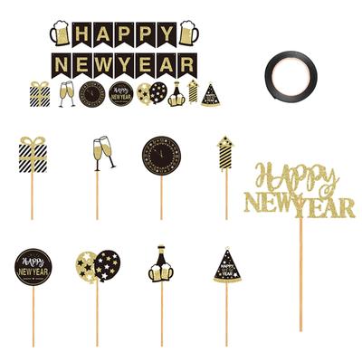 New Year Party Cake DecorationTheme New Year Festival Flag Insertion