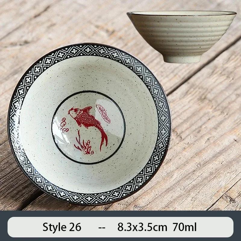 1PCS Chinese Traditional Ceramic Cone Teacup Anti Scaling Handmade Flowers Porcelain Tea Bowl Travel Meditation Cup Tea Set 70ml