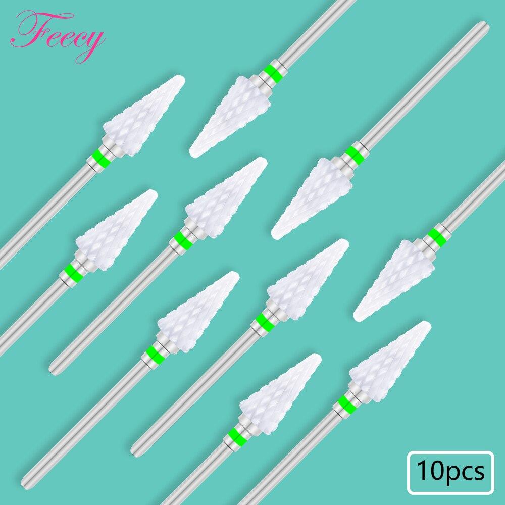 10PCS Milling Cutter For Manicure Set Ceramic Nail Drill Bits Cutters for Removing Gel Varnish Manicure Machine Accessories Mill
