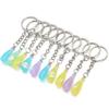 10pcs/lot Metal Flat Round Key Ring Key Chain With Acrylic Charms DIY Key Chain Pendant Connectors Jewelry Making Accessories