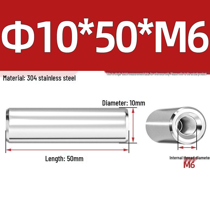 Pin Cilindric din Oțel Inoxidabil 304 cu Filet Interior M4/M6/M8 și Orificiu - Coloană de Suport și Ghidare