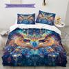 Conjunto de Colcha com Padrão de Desenho Animado Capa de Colcha Fronha Decoração de Casa Presente de Aniversário (1 capa de edredom + 2 fronhas, sem enchimento.)
