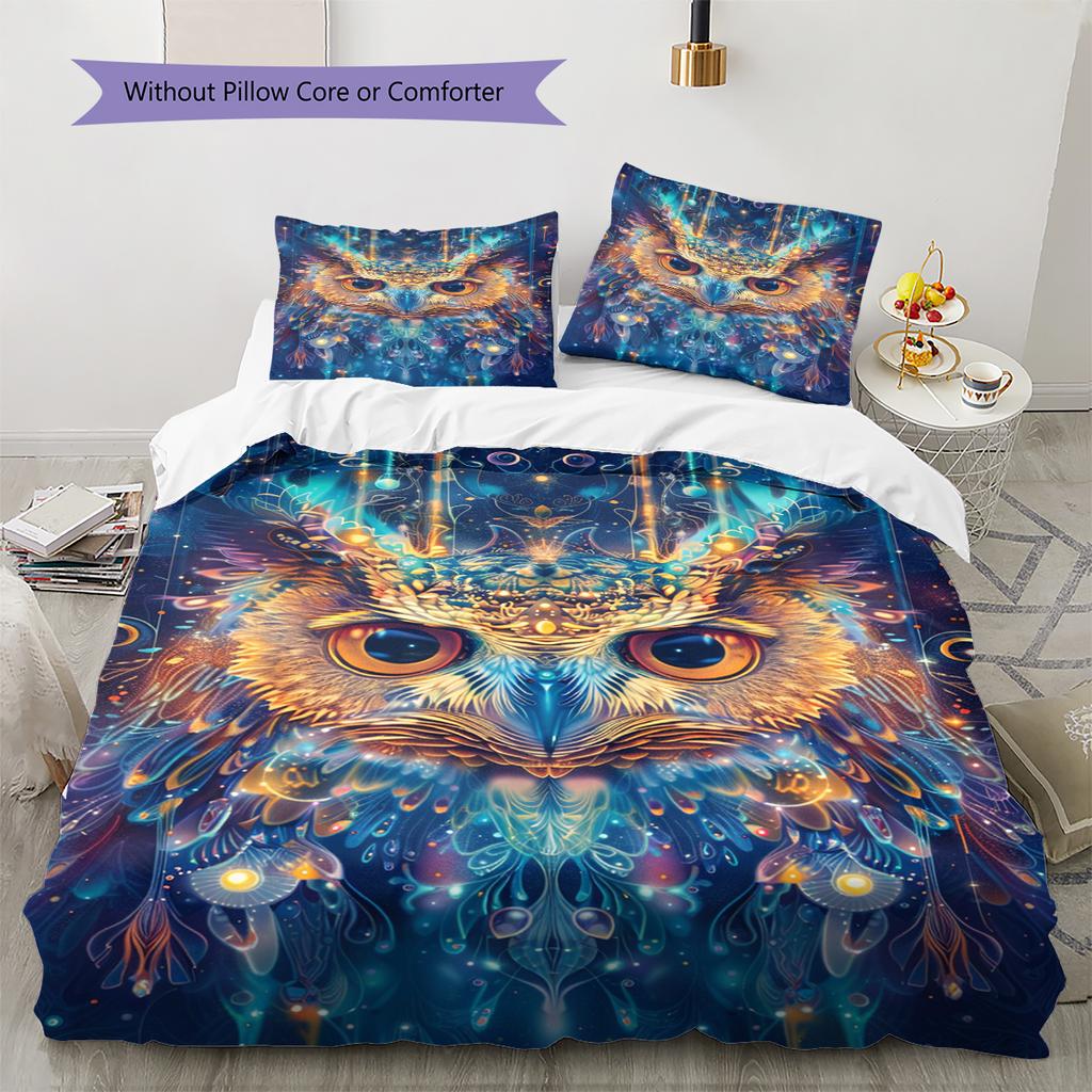 Conjunto de Colcha com Padrão de Desenho Animado Capa de Colcha Fronha Decoração de Casa Presente de Aniversário (1 capa de edredom + 2 fronhas, sem enchimento.)