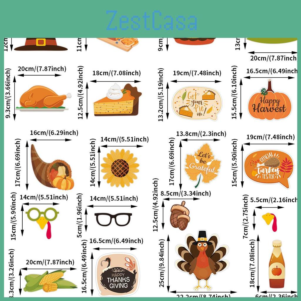 Festive Turkey Themed Photo Props For Thanksgiving Day Celebration Party Supplies