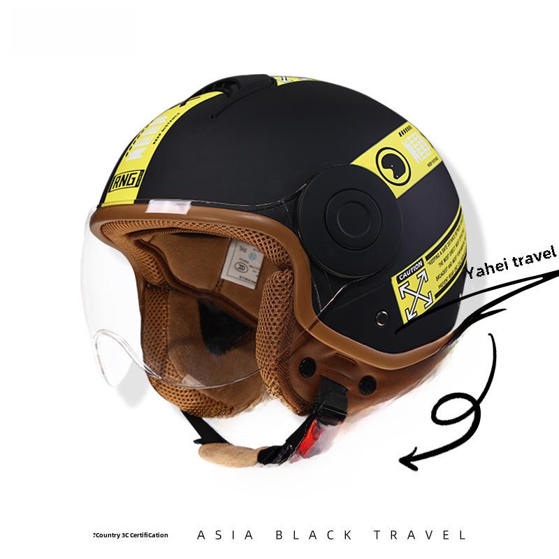 RNG 3C-Certified Retro 3/4 Motorcycle Helmet for Men & Women