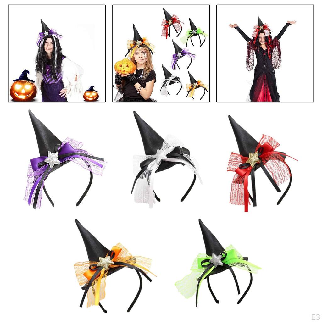 Enchanting Witch Hat Headband - Magical Hair Hoop for Halloween Costume Parties