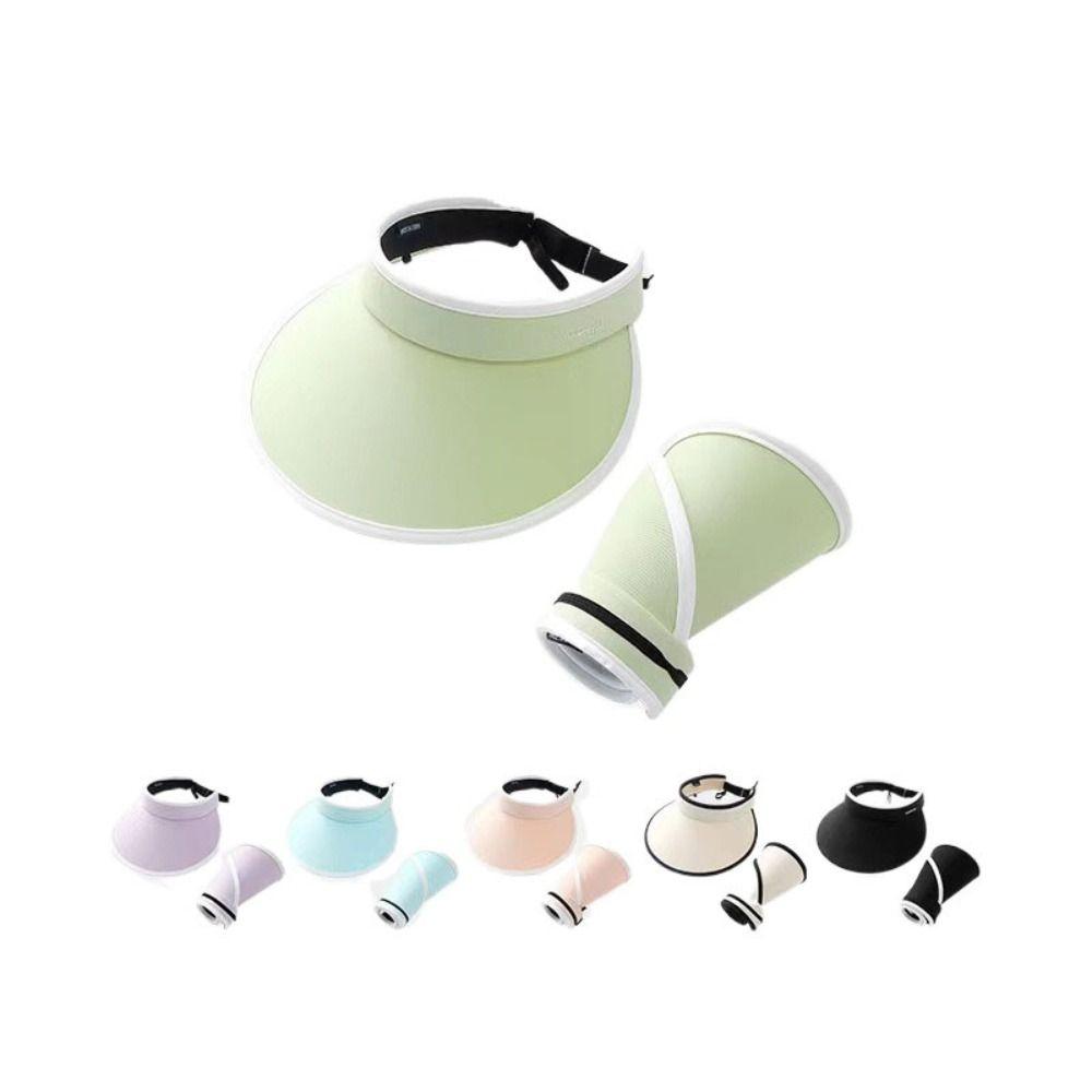 

Visor Sunscreen Empty Top Cap Ice Silk Women Visor Cap Simple Summer Sun Hat Girl розовый