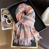 65*200Cm Cashmere Women Scarf Winter Warm Plaid Pashmina Shawl Wrap Tassels Neckerchief For Fashion Luxury Foulard