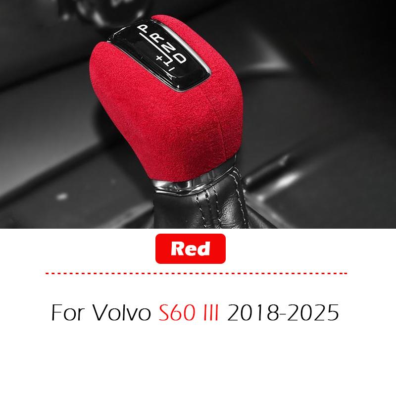 For Volvo S60 S90 V60 V90 XC60 XC90 2016-2015 Suede Leather Gear Shift Knob Cover Trim Replacement Parts Red Dark Grey Style