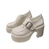 Platform loafers women's spring and autumn new models, small thick heels, single shoes, wind and small leather shoes