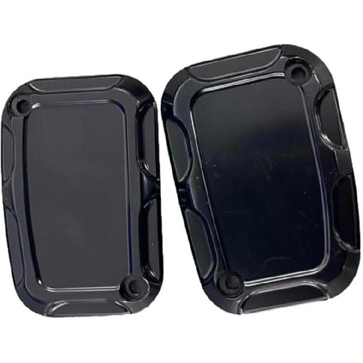 Front Rear Brake Reservoir Master Cylinder Cover, Motorcycle Brake Master Clutch Cylinder Covers, 2008-2017 Compatible with Harley FLH FLHX FLHX Road