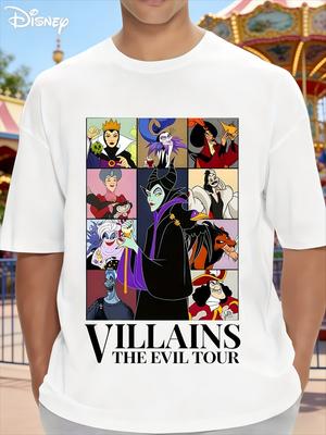 Camiseta Malvada de Verano Disney 2026 para Hombres y Mujeres 100% Algodón Puro Manga Corta Casual Holgada