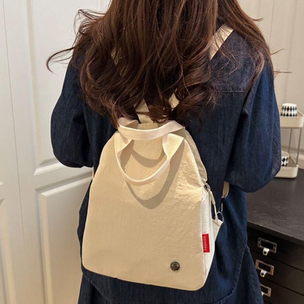 Korean Style Solid Color Shoulder Bag Small Pack Retro Backpack Sweet Sport Nylon Backpack  Lady