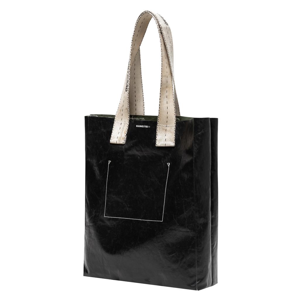 Kaneitei Ratchet Bar Vertical Tote Bag (Black) / Upcycled