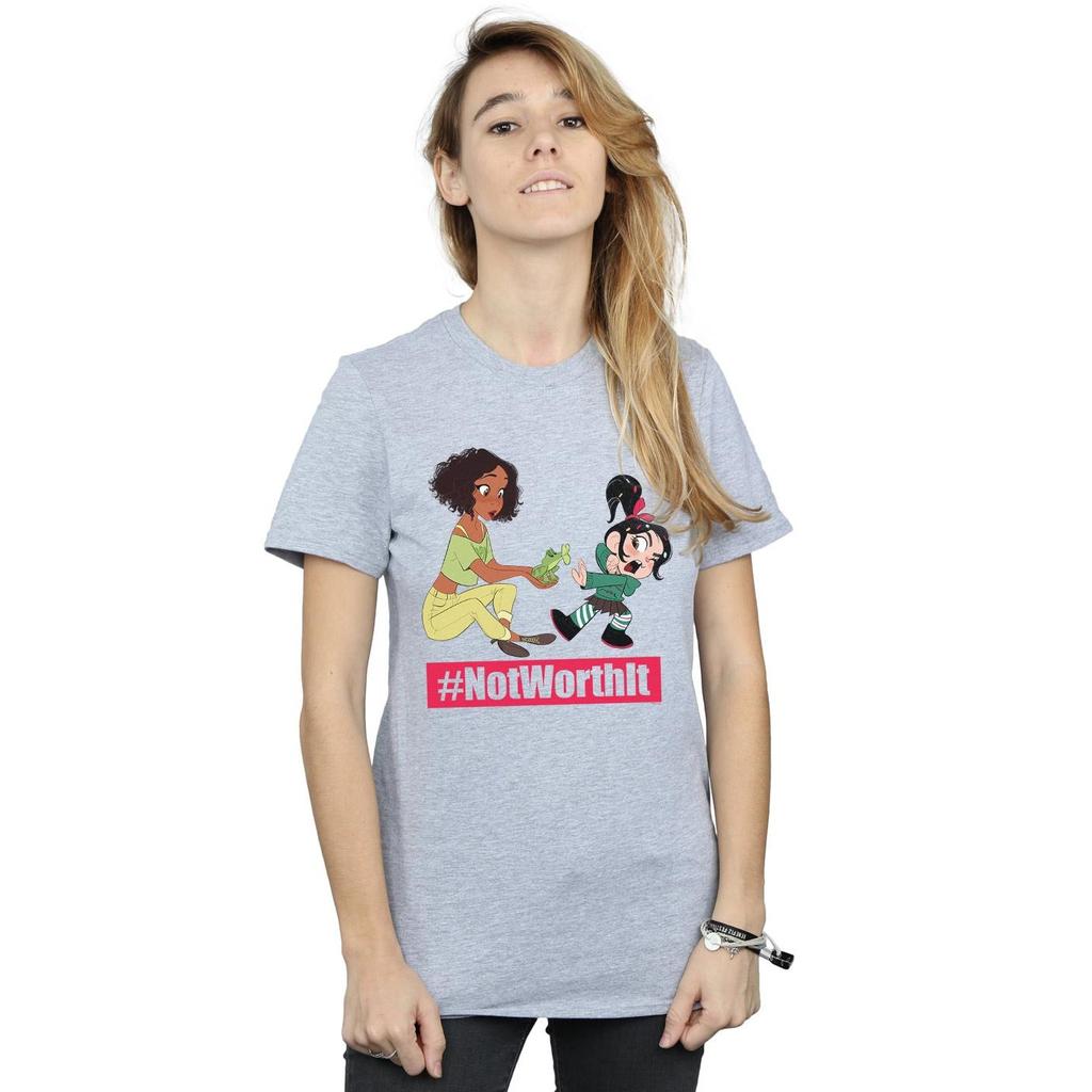 Disney Womens/Ladies Wreck It Ralph Tiana And Vanellope Cotton Boyfriend T-Shirt