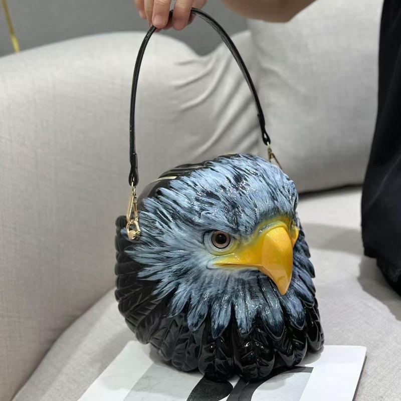 2025 Modieus Ontwerp Unieke 3D Adelaarskop Dames Handtassen Hoge Kwaliteit Halloween Tas Grappige Vorm Crossbody Schoudertas
