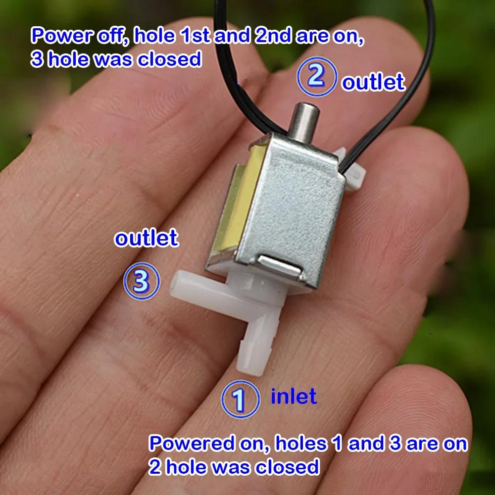 2-Position 3-Way Micro Solenoid Valve Micro 10mm DC 6V Normally Open/Closed Air Valve for Eye Massager and Medical Equipment