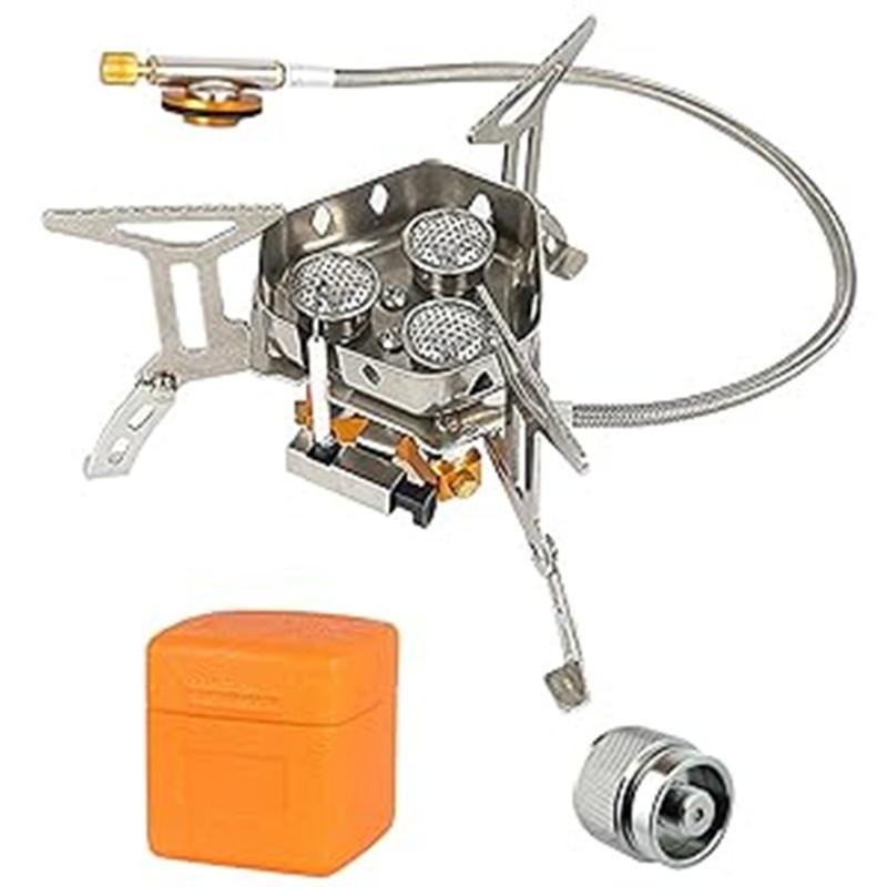 Camping One-piece Gas Stove Portable Foldable Heater Stove Ultralight Picnic Cooker Tourist Burner Equipment Outdoor Wind Shield