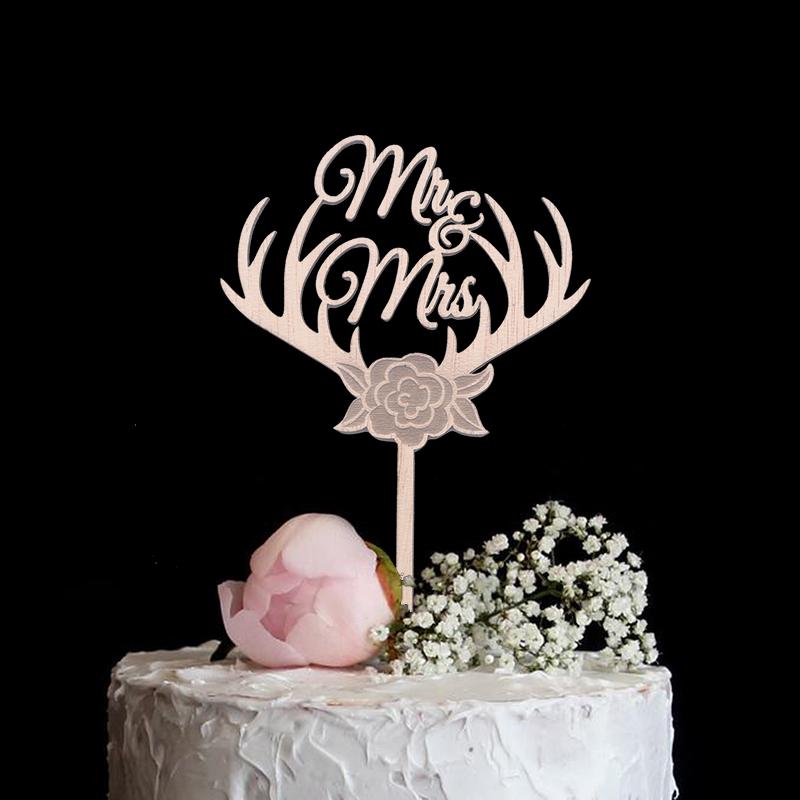 Rustic Wedding Decor Wooden Letter Mr&Mrs Love Just Married Cake Topper Bride Groom Wedding Engagement Party Decoration Supplies