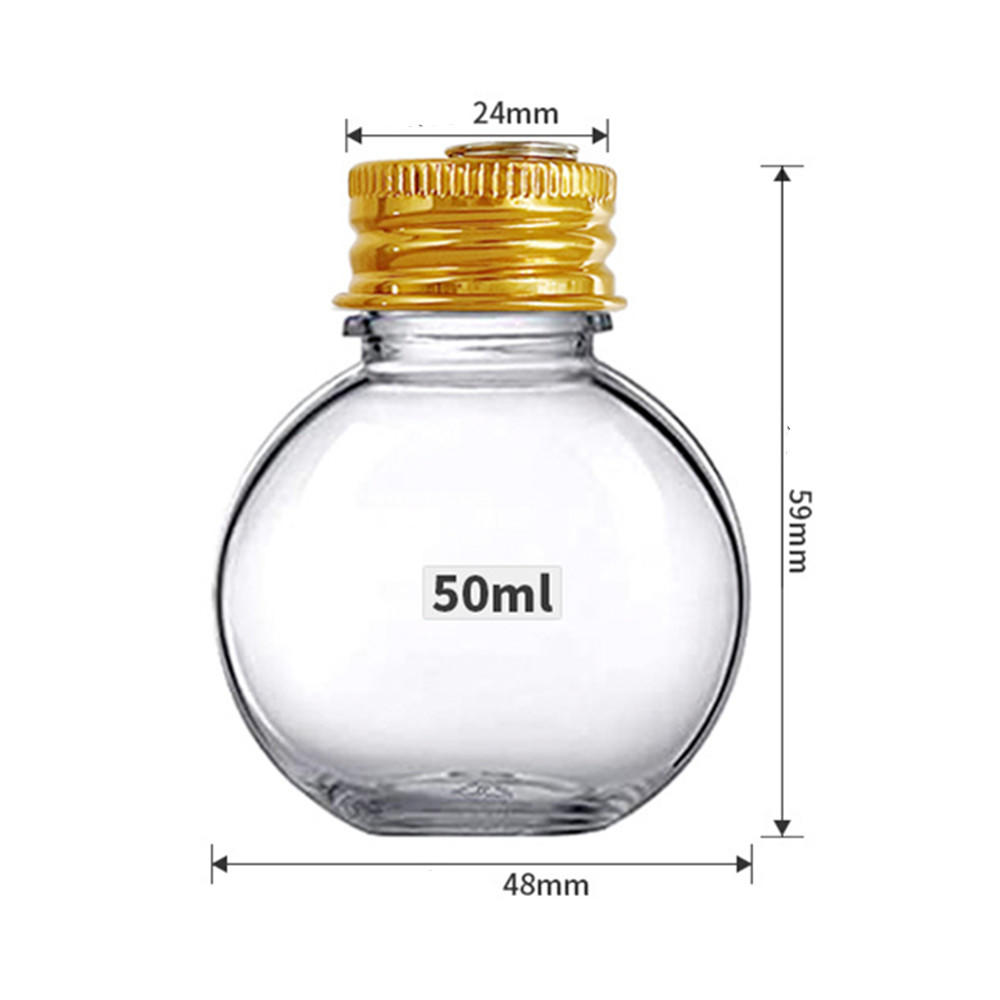 10Pcs Christmas Tree Ornament Fillable Booze Water Bottle Bulbs Shape Plastic Clear Christmas Ball Bell Pendant Home Party Decor