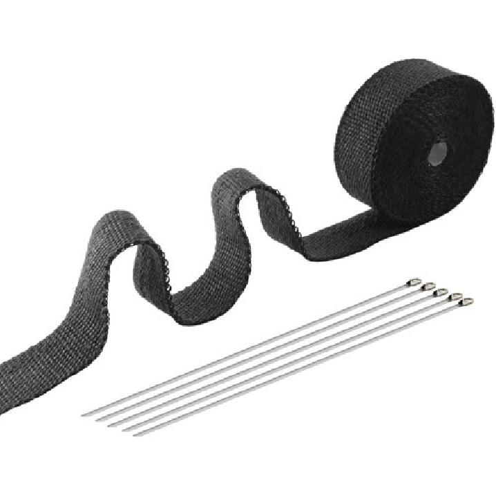 2'' x 16.5' Exhaust Header Wrap Tape for Motorcycle Fiberglass 2" x 16.5' BLACK