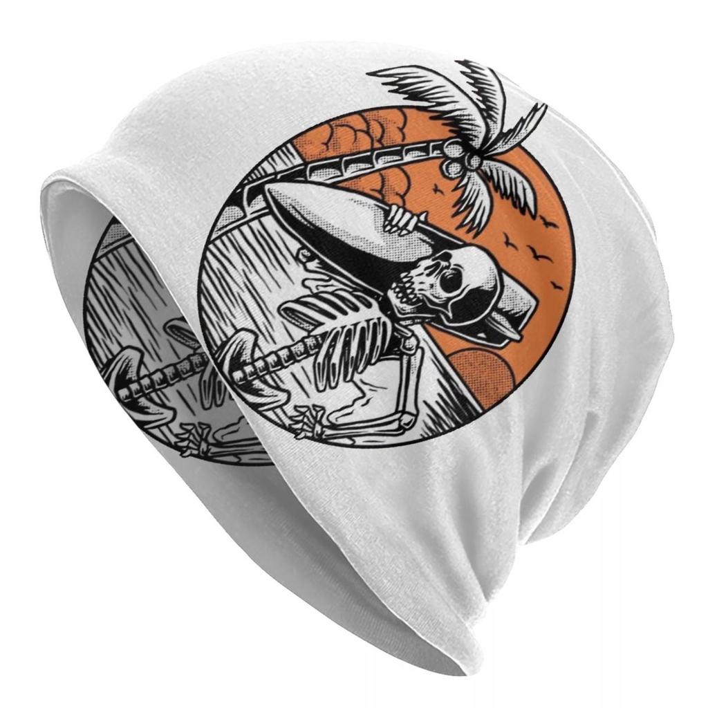 Custom Summer Surf Rider Skull Surfing Skullies Beanies Caps Streetwear Winter Women Unisex Knitting Hats Adult Unisex Bonnet Hats