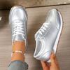 Fashion Fashion Gold Silver Platform Sneakers Women Spring Autumn Lace Up Plus Size Casual Sneakers Woman Comfort Non Slip Sport Shoes