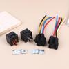 Automotive Relay 12V/24V 5Pin 40A Car Relay With Harness Socket Black Red Copper Terminal Auto Relay Socket SPDT Harness Cable