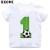Cartoon Football Number Bow Print Funny Boys Clothes Years Birthday Soccer Kids T Shirt Baby Girls T-Shirts