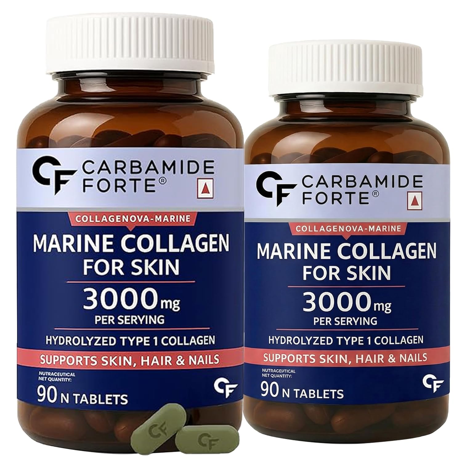 

Carbamide Forte Marine Collagen Supplements 3000mg Type 1 Tablets For Skin Hair Nails 90 Tablets X PACK OF 2