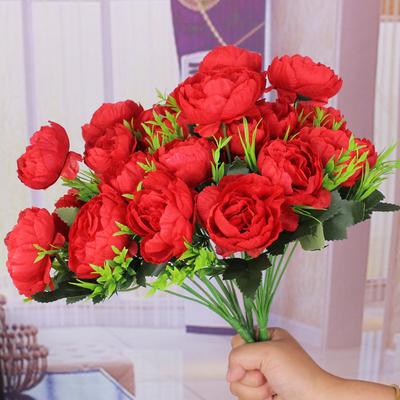 Artificial Flower Retro Silk Rose Bouquet Peony Retro Bridal Bouquet Fake Flower Home DIY Christmas Wedding Decoration Accessori