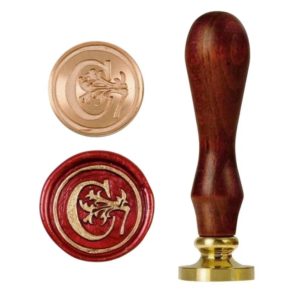 1set 26 Letter A-Z Wax Seal Stamp with Wooden Handle, Wax Seal Paint Copper Head for Envelope Gift Invitation Card Sticker