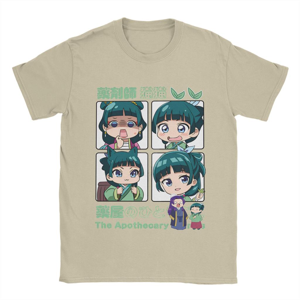 Men T-Shirt The Apothecary Diaries    Vintage Cotton Tees Short Sleeve Maomao T Shirts Round Neck Clothing Printing