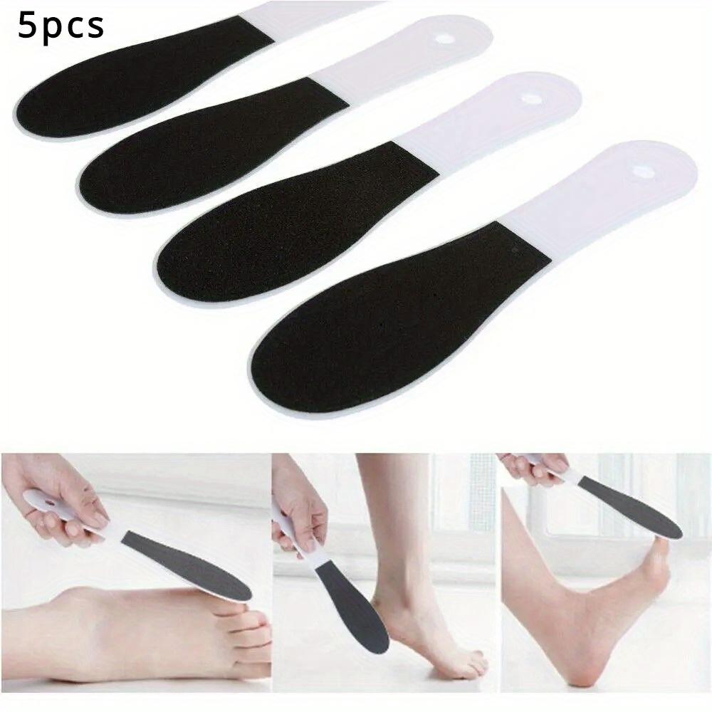 Dual-Grit Double-Sided Foot Files, Coarse & Fine Pedicure Foot Scraper, Callus Remover, Heel Scrubber, Exfoliating Foot Rasp with Plastic Handle