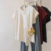 T-shirt Women Versatile Summer Casual Large Size Loose Round Neck Pullover Short-sleeved Tops