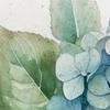 1Pc Blue Hydrangea Floral Shower Curtain With Green Leaves, Durable Polyester, Machine Washable For Bathroom & Bathtub Decor