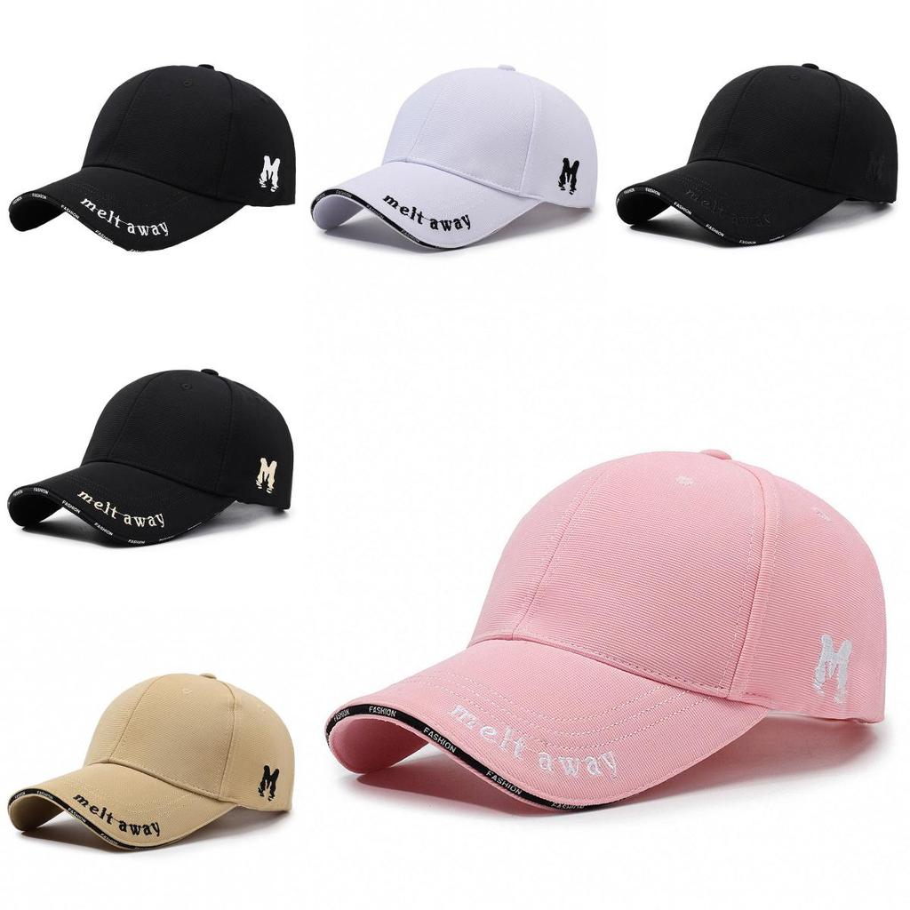 Embroidery M Letter Baseball Hat Outdoor Adjustable Sun Breathable Protection