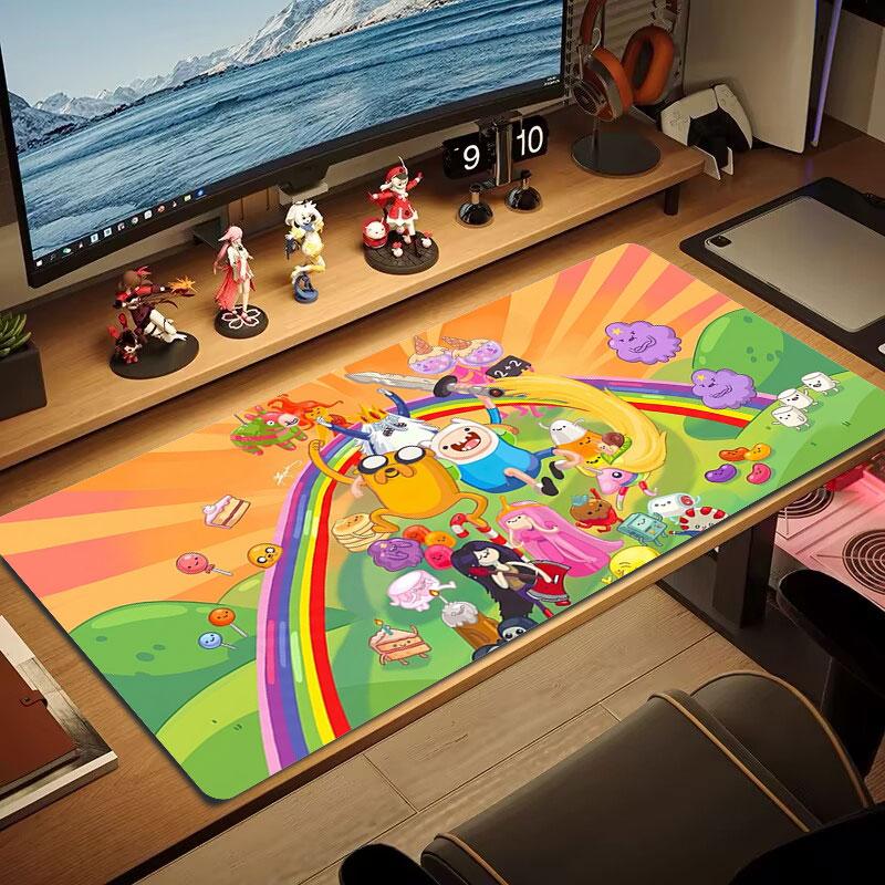 Adventure Time Large Size Mouse Pad Large Gaming Table Cushion Nonslip Laptop Tablet Big Mousepad Xxl Mat Mini Pc Playmat With Lock Edge