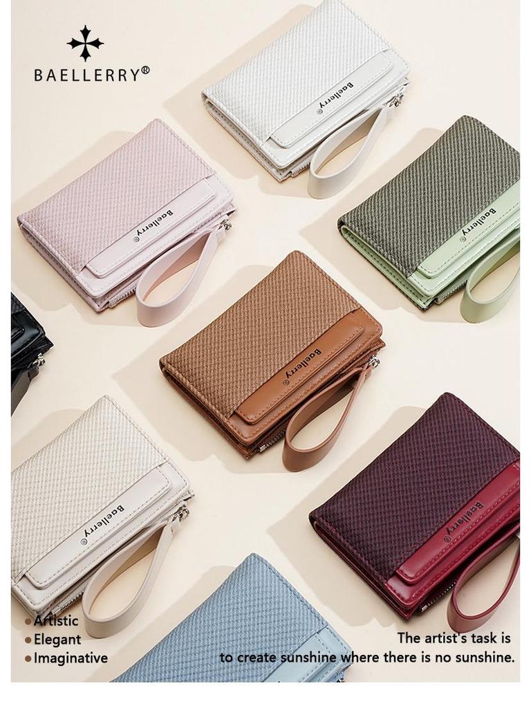 Elegantní dámská krátká peněženka - korejský styl, módní peněženka na mince a držitel karet.